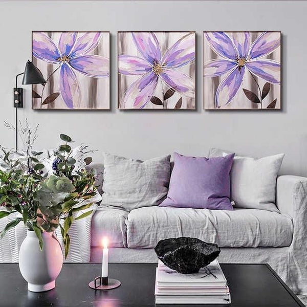 Lavender Flora Stretched Canvas