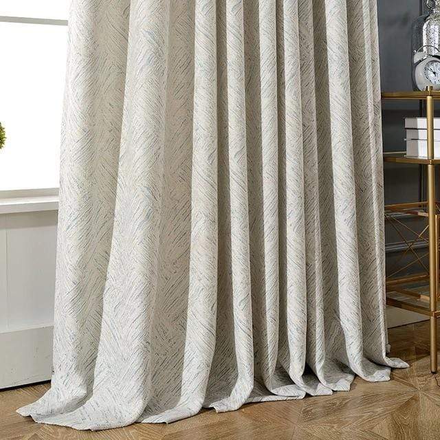 Heavy White Patterned Curtain