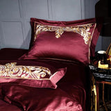 Golden Fier Red And Gold Duvet Cover Set (Egyptian Cotton)