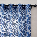 Splash Ring Blue Sheer Curtain