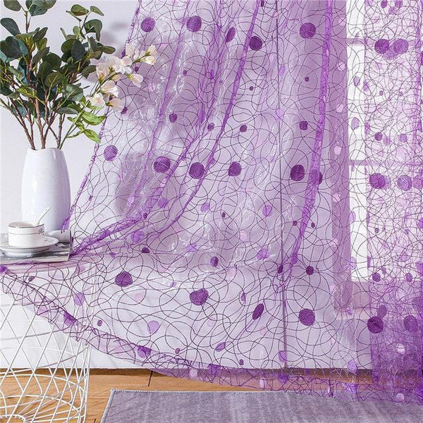 Bird's Nest Purple Sheer Curtain