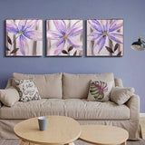 Lavender Flora Stretched Canvas