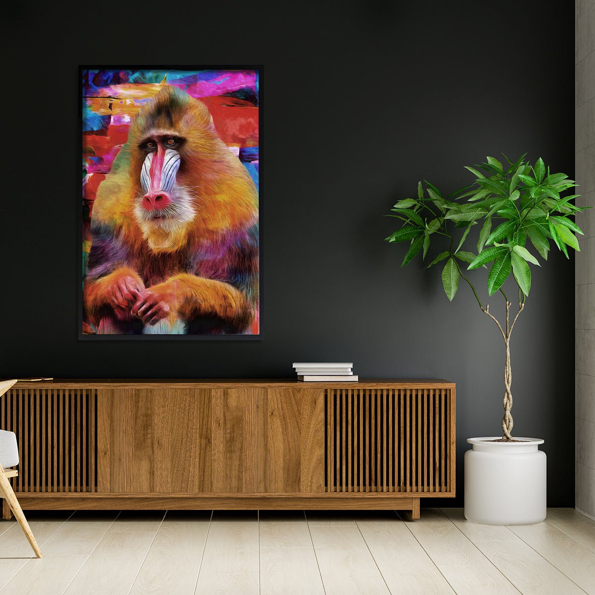 Mandrill Abstract Art Stretched Canvas – Articture